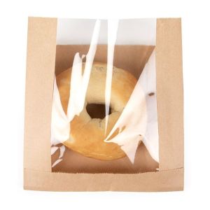 KBB8 Kraft Bread Bag with Window - 6 1/4