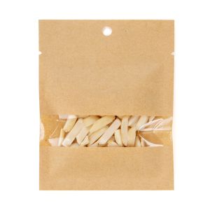 KHS34W Kraft Compostable Heat Seal Bag with Window - 3