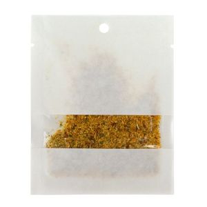 KHS34WKW White Kraft Compostable Heat Seal Bag with Window - 3