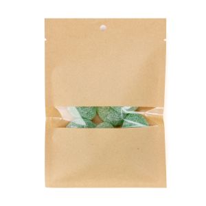 KHS46W Kraft Compostable Heat Seal Bag with Window - 4