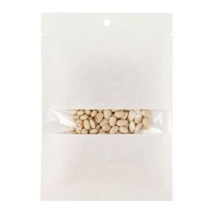 KHS46WKW White Kraft Compostable Heat Seal Bag with Window - 4
