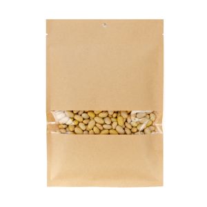 KHS69W  Kraft Compostable Heat Seal Bag with Window - 6