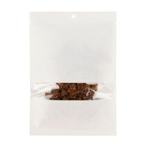 KHS69WKW White Kraft Compostable Heat Seal Bag with Window - 6