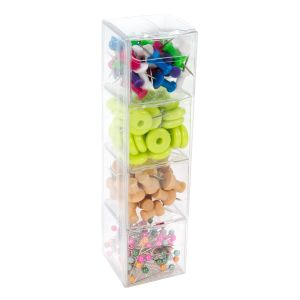 NBS3 Crystal Clear Nested Boxes – 1 9/16” x 1 9/16” x 6 1/16”-4 inner/1 outer