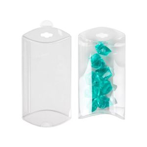 PB76 Crystal Clear Pillow Boxes with Hanger – 3” x 5” x 1” - Middle length 4