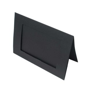 PJ02112 5 1/8” x 7” Black Frame Card with Rectangle Cut for 4” x 6” Print