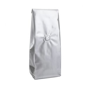 SGC1S Silver Coffee Bag with Valve - 3 1/8