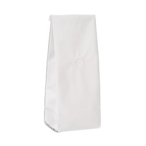 SGC1WM Matte White Coffee Bag with Valve - 3 1/8