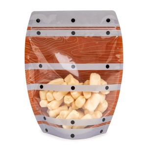 SP7BAZ Barrel Shaped Zipper Pouch, Clear Front - 6 1/2
