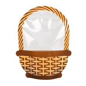 SP7BSZ Basket Shaped Stand Up Zipper Pouch - 7 1/2
