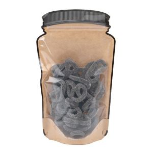 SP7KCZ Kraft Mason Jar Shaped Zipper Pouch, Clear Front - 6
