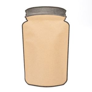 SP7KZ Kraft Mason Jar Shaped Zipper Pouch, Solid - 6