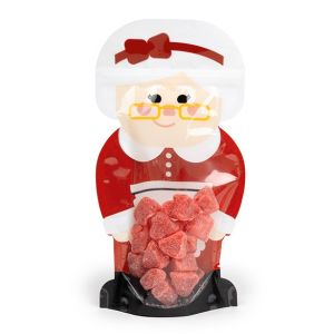 SP7MC Mrs. Claus Shaped Stand Up Zipper Pouch - 6