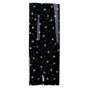 SVP38HB Black Holographic Stars Premium Metallized Heat Seal Bags 2.6 Mil - 3