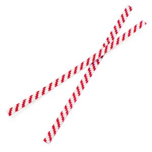 TT4WRS White/Red Stripe Paper Twist Tie - 4