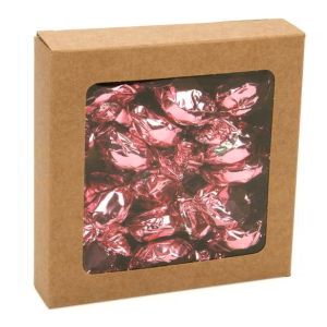 WKRG245 Kraft Window Box with glued in PET Sheet - 4 1/8