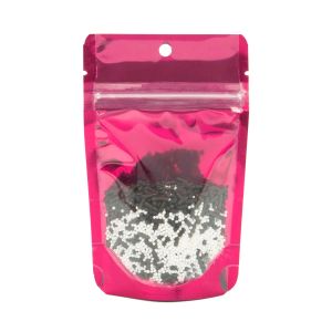 ZBGB1FS  Fuchsia Zipper Gusset Bag/ Hang Hole - 3 1/8
