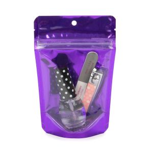 ZBGB2VL  Violet Zipper Gusset Bag/Hang Hole - 4