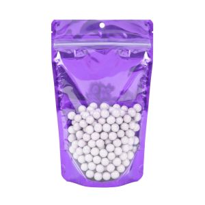 ZBGB3VL Violet Zipper Gusset Bag/Hang Hole - 5 1/8