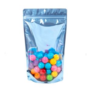 ZBGB4BL Blue Zipper Gusset Bag/Hang Hole - 6 3/4