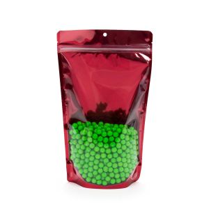 ZBGB4RD Red Zipper Gusset Bag/Hang Hole - 6 3/4