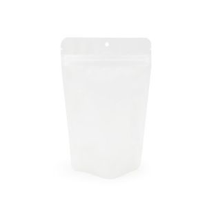 ZBGF3H Matte Frosted Stand Up Zipper Pouch with Hang Hole – 5 1/8” x 3 1/8” x 8 1/8”