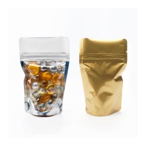 ZBGG1 Gold Backed Zipper Pouch Gusset Bag - 3 1/8