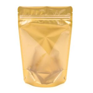 ZBGGC7 Gold Backed Zipper Pouch Gusset Bag - 5 7/8