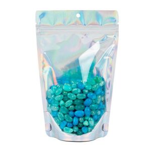ZBGH3C Holographic Backed Stand Up Zipper Pouch - 5 1/8