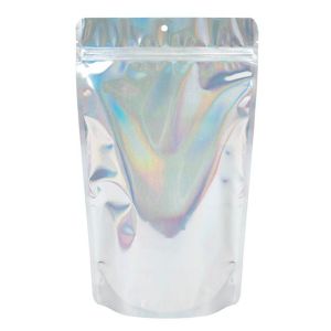 ZBGH4 Holographic Stand Up Zipper Pouch - 6 3/4