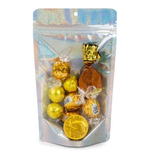ZBGHG3C Glitter Holographic Backed Stand Up Zipper Pouch - 5 1/8