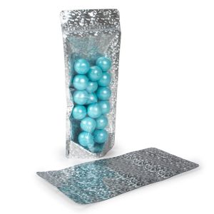 ZBGHI1NC Holographic Ice Backed Stand Up Zipper Pouch - 4 1/4