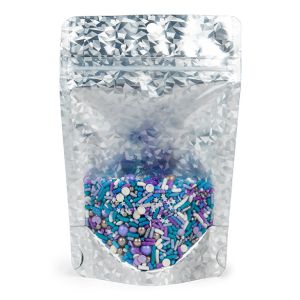 ZBGHI2C Holographic Ice Backed Stand Up Zipper Pouch - 4