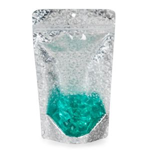 ZBGHI3C Holographic Ice Backed Stand Up Zipper Pouch - 5 1/8