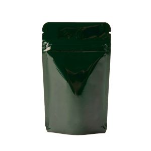 ZBGM1HG Metallized Hunter Green Stand Up Zipper Pouch – 3 1/8” x 2” x 5 1/8”