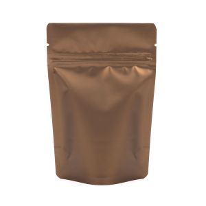 ZBGM2BZ Metallized Bronze Stand Up Zipper Pouch – 4” x 2 3/8” x 6”