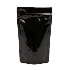 ZBGM3B Metallized Black Stand Up Zipper Pouch – 5 1/8” x 3 1/8” x 8 1/8”