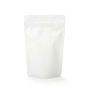 ZBGM3MW White Matte Zipper Gusset Bag - 5 1/8