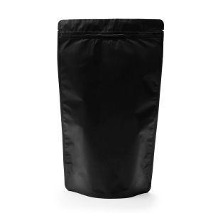 ZBGM4MB Matte Black Metallized Zipper Gusset Bag - 6 3/4