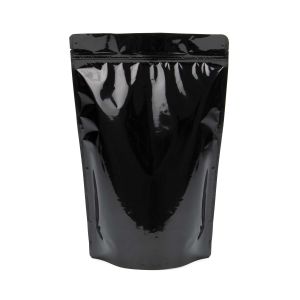 ZBGM5B Metallized Black Stand Up Zipper Pouch – 8 ¼” x 3 ½” x 11 ½”