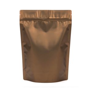 ZBGM5BZ Metallized Bronze Stand Up Zipper Pouch – 8 ¼” x 3 ½” x 11 ½”