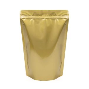 ZBGM5G Metallized Gold Stand Up Zipper Pouch – 8 ¼” x 3 ½” x 11 ½”
