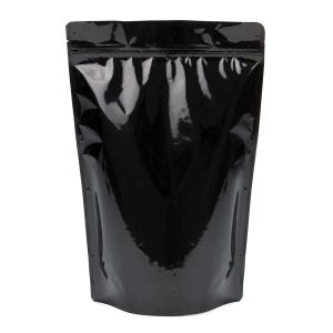ZBGM6B Metallized Black Stand Up Zipper Pouch – 9” x 4 ¾” x 13 ½”