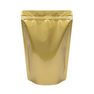ZBGM6G Metallized Gold Stand Up Zipper Pouch – 9” x 4 ¾” x 13 ½”