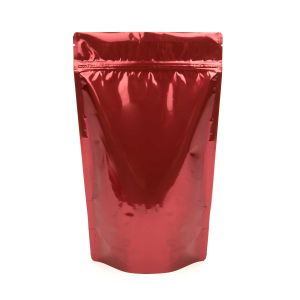 ZBGM6R Metallized Red Stand Up Zipper Pouch – 9” x 4 ¾” x 13 ½”