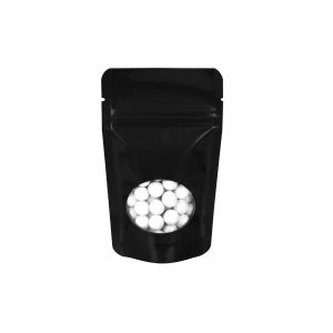 ZBGO1B Black Oval Window Stand Up Zipper Pouch – 3 1/8” x 2” x 5 1/8”