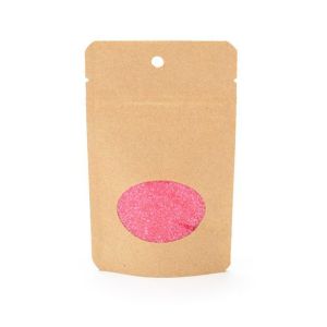ZBGO1KH Kraft Oval Window Stand Up Zipper Pouch with Hang Hole – 3 1/8