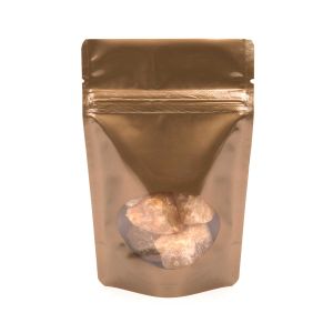 ZBGO2BZ Bronze Oval Window Stand Up Zipper Pouch – 4” x 2 3/8” x 6”