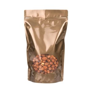 ZBGO4BZ Bronze Oval Window Stand Up Zipper Pouch – 6 ¾” x 3 ½” x 11 ¼”