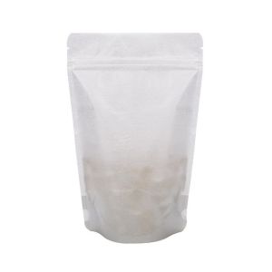 ZBGR7SS Silver Rice Paper Stand Up Zipper Pouch - 5 7/8